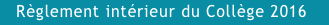   Réglement intérieur du